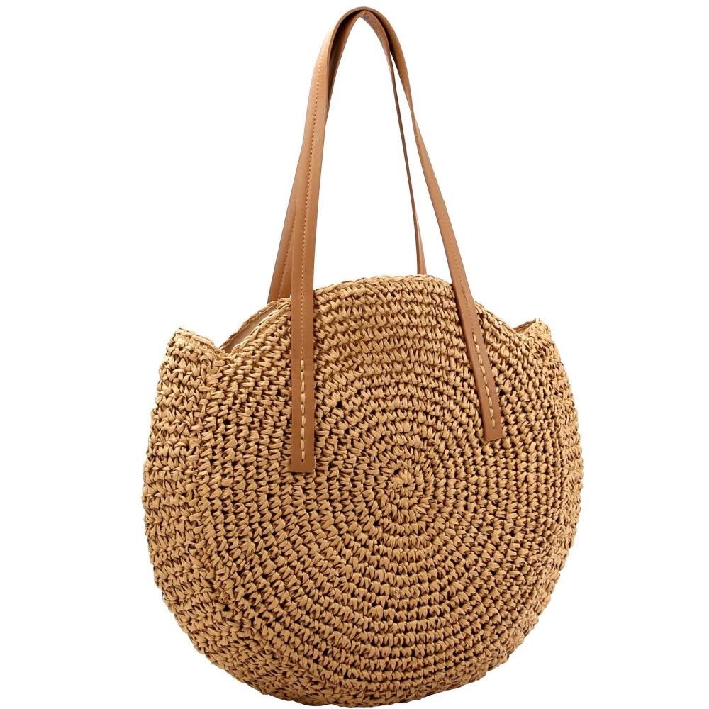 W/L 🌞 1 Left, Boho Rattan Straw Round Tote - Picture 3 of 7